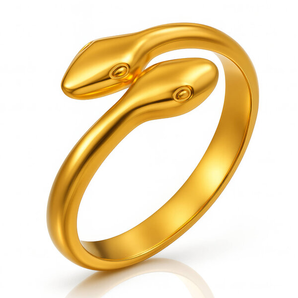 "Snakes" Ring, 18K Gold Plated Steel
