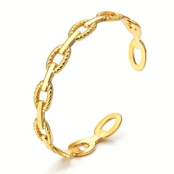 Bracelet, 18K Gold Plated Steel