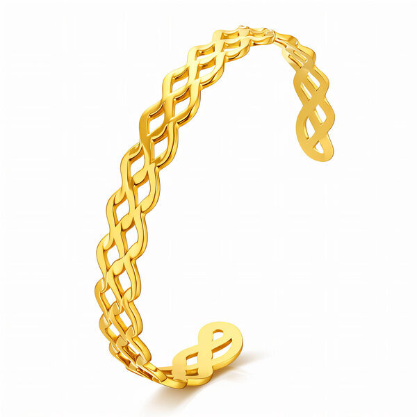 Bracelet, 18K Gold Plated Steel