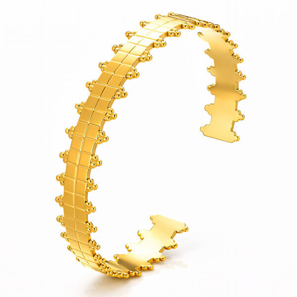 Bracelet, 18K Gold Plated Steel