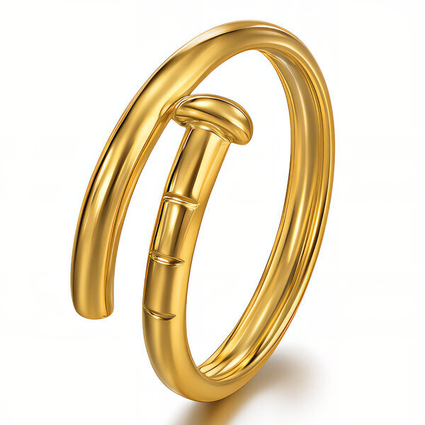 Ring, 18K Gold Plated Steel