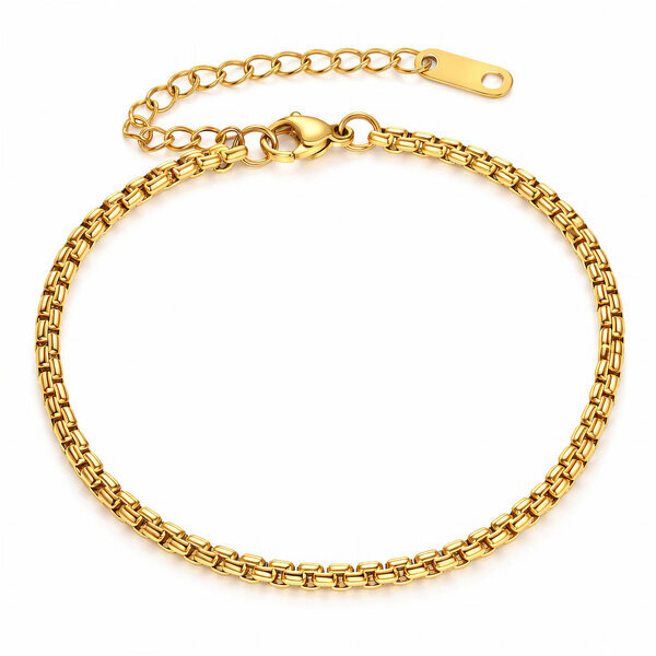 Bracelet, 18K Gold Plated Steel