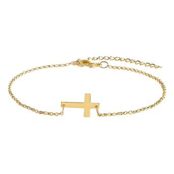 "Crosses" Bracelet, 18K Gold Plated Steel