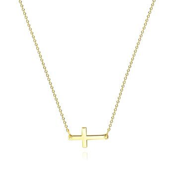 18K gold plated Stainless steel  "Crosses" necklace, Intensity