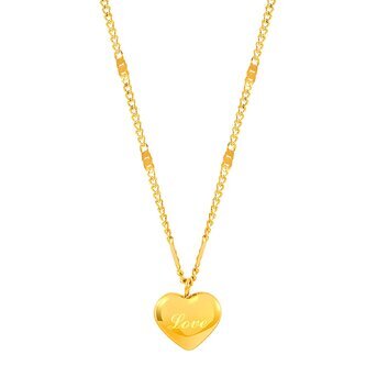 18K gold plated Stainless steel  "Heart" necklace, Intensity