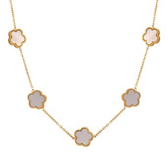 18K gold plated Stainless steel  "Flower Meadow" necklace, Intensity