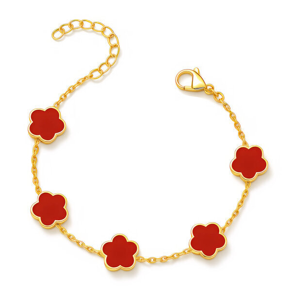 "Flower Meadow" Bracelet, 18K Gold Plated Steel