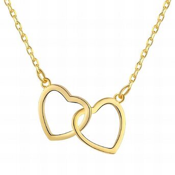 18K gold plated Stainless steel  "Hearts" necklace, Intensity