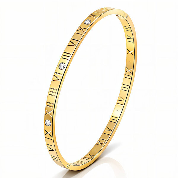 Bracelet, 18K Gold Plated Steel