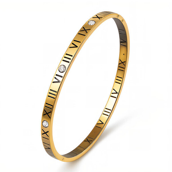 Bracelet, 18K Gold Plated Steel