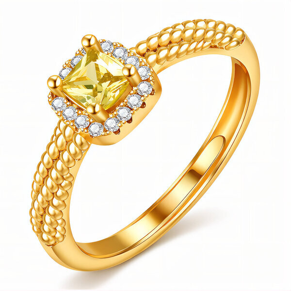 Ring, 18K Gold Plated Brass