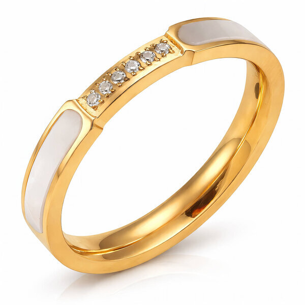 Ring, 18K Gold Plated Steel