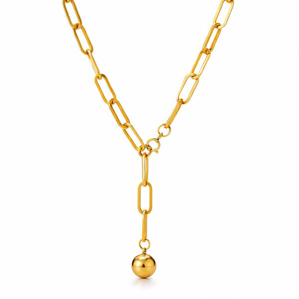 Necklace, 18K Gold Plated Steel