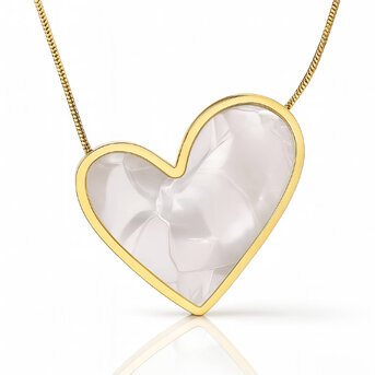 "Heart" Necklace, 18K Gold Plated Steel