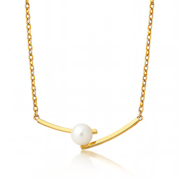 Necklace, 18K Gold Plated Steel