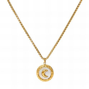 "Crescent" Necklace, 18K Gold Plated Steel