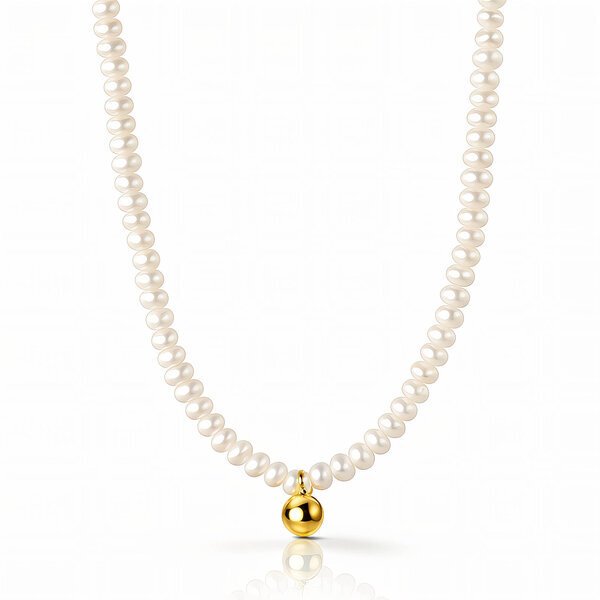 Necklace, 18K Gold Plated Steel