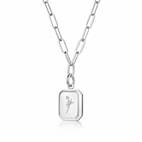 "Flower" Necklace, Stainless Steel