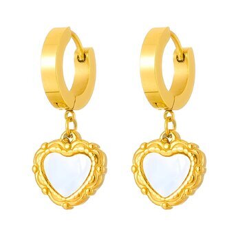 18K gold plated Stainless steel  "Heart" earrings, Intensity