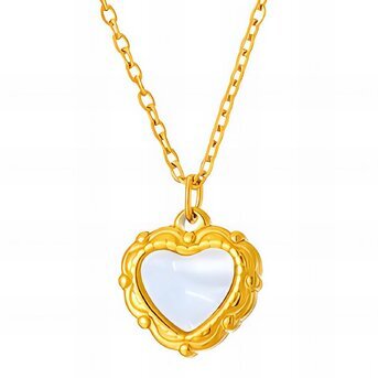 18K gold plated Stainless steel  "Hearts" necklace, Intensity