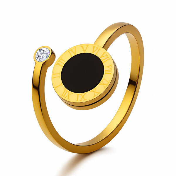 Ring, 18K Gold Plated Steel