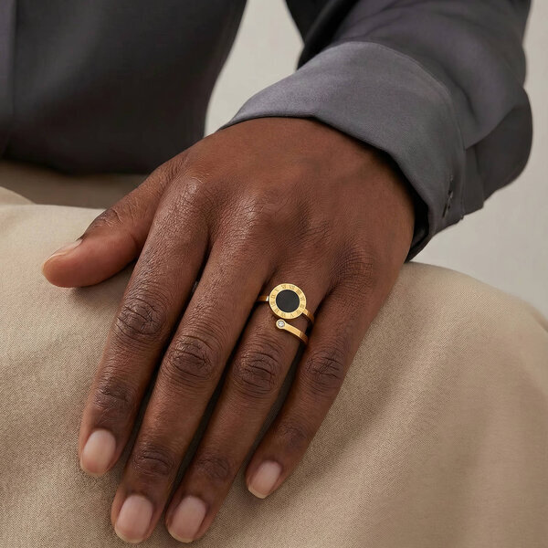 Ring, 18K Gold Plated Steel