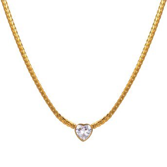 18K gold plated Stainless steel  "Hearts" necklace, Intensity