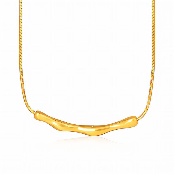 Necklace, 18K Gold Plated Steel
