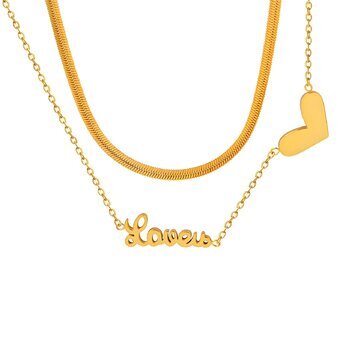 18K gold plated Stainless steel  "Heart" necklace, Intensity