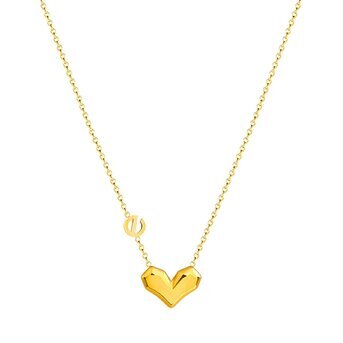 18K gold plated Stainless steel  "Heart" necklace, Intensity