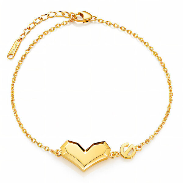 "Heart" Bracelet, 18K Gold Plated Steel