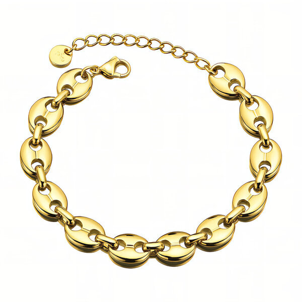 Bracelet, 18K Gold Plated Steel