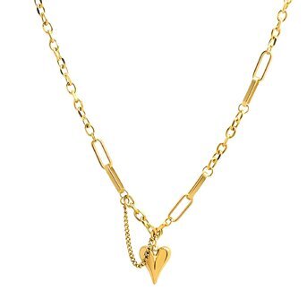 18K gold plated Stainless steel  "Heart" necklace, Intensity