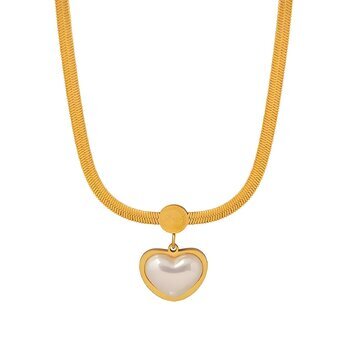 18K gold plated Stainless steel  "Heart" necklace, Intensity