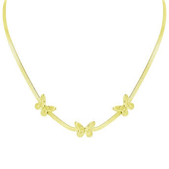 18K gold plated Stainless steel  "Butterflies" necklace, Intensity