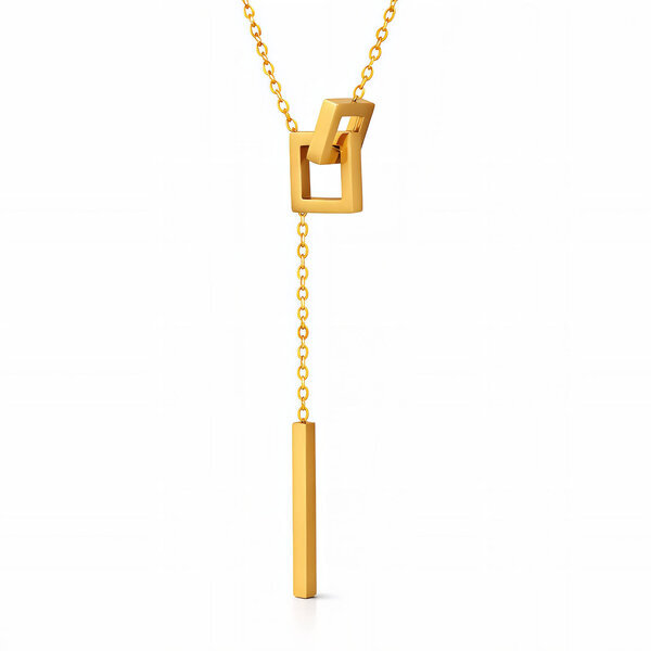 Necklace, 18K Gold Plated Steel