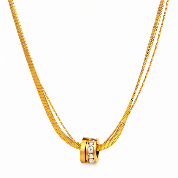 Necklace, 18K Gold Plated Steel