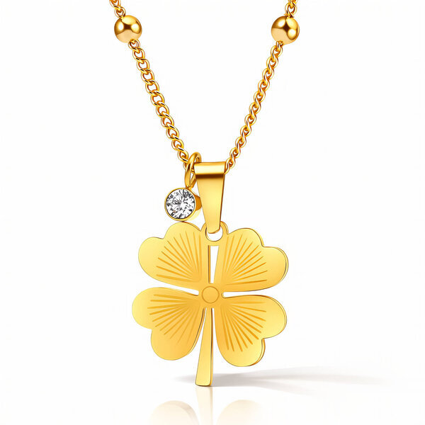 Necklace, 18K Gold Plated Steel