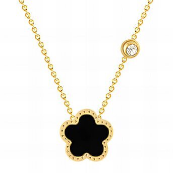 18K gold plated Stainless steel  "Flower" necklace, Intensity