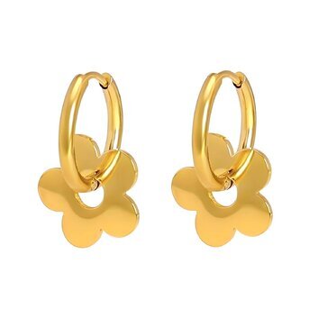 18K gold plated Stainless steel  "Flowers" earrings, Intensity