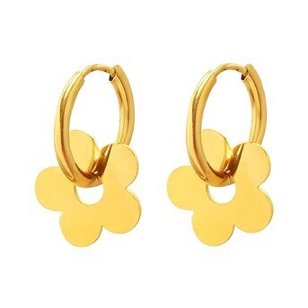 18K gold plated Stainless steel  "Flowers" earrings, Intensity