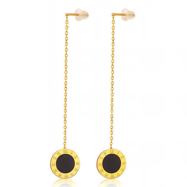 Earrings, 18K Gold Plated Steel
