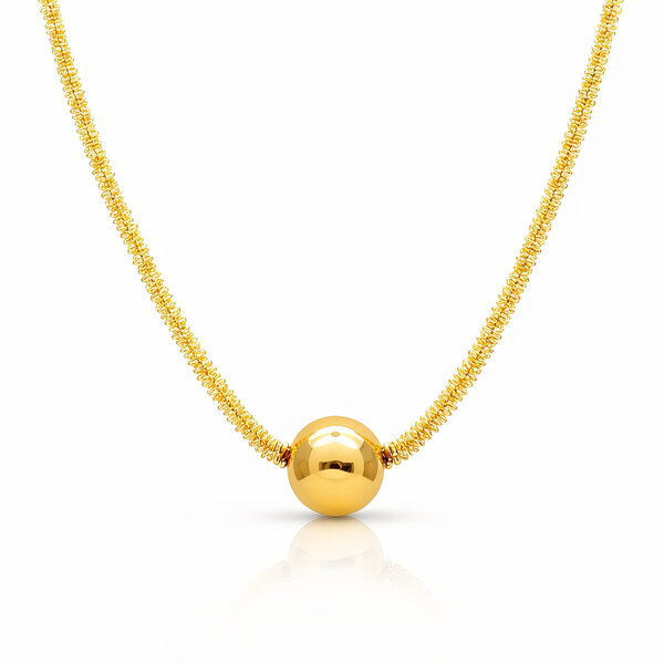 Necklace, 18K Gold Plated Steel