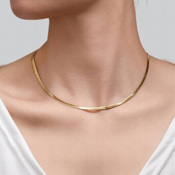 18K gold plated Stainless steel necklace, Intensity