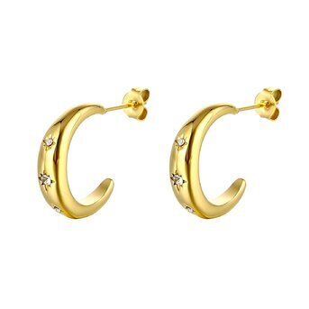 18K gold plated Stainless steel earrings, Intensity