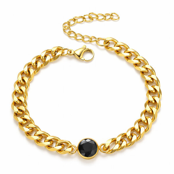 Bracelet, 18K Gold Plated Steel