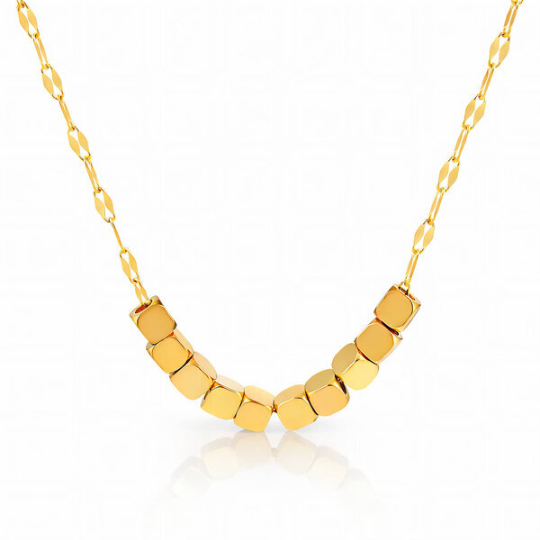 Necklace, 18K Gold Plated Steel