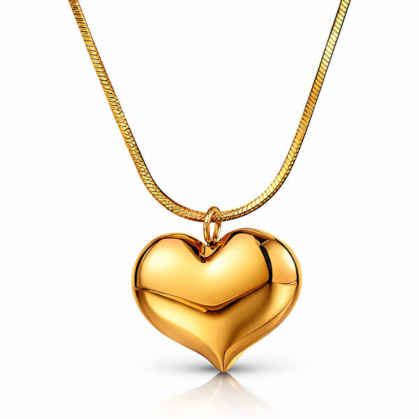 "Hearts" Necklace, 18K Gold Plated Steel