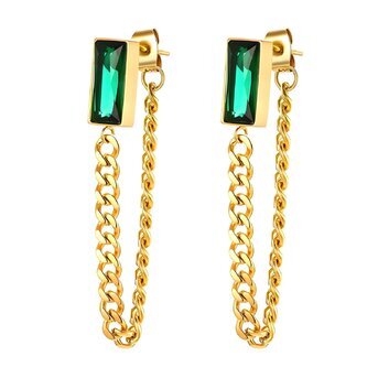 18K gold plated Stainless steel earrings, Intensity