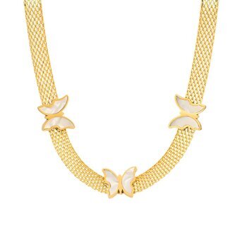 18K gold plated Stainless steel  "Butterflies" necklace, Intensity